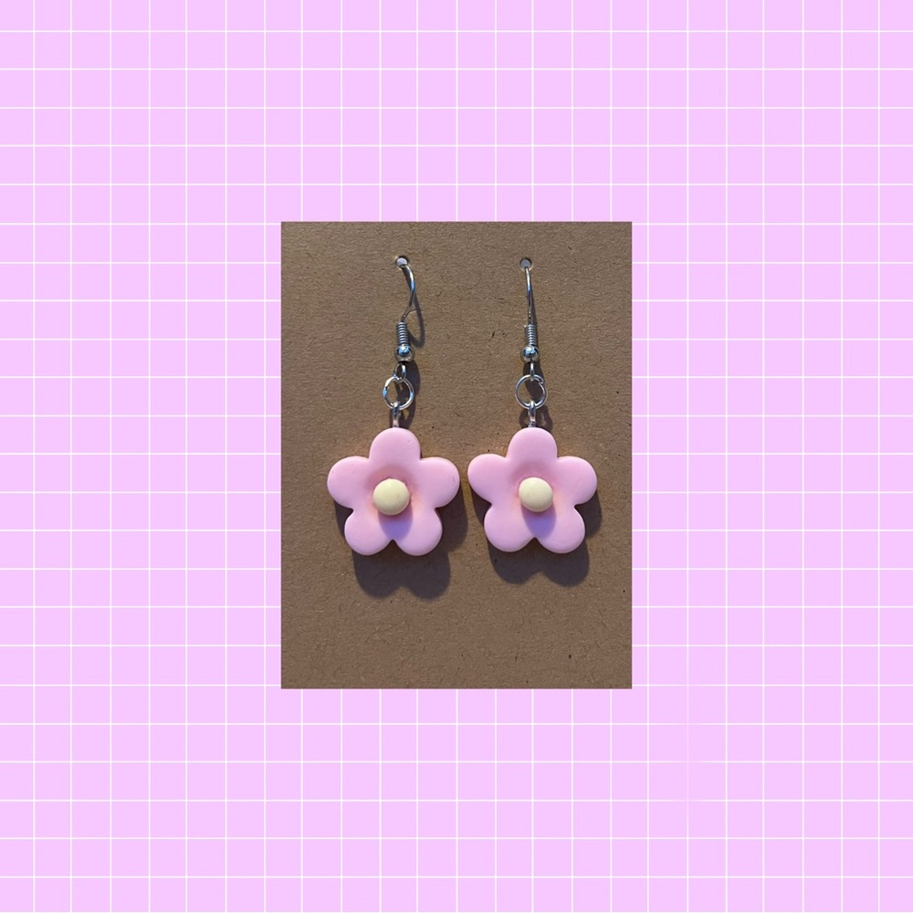 Light pink flower earrings